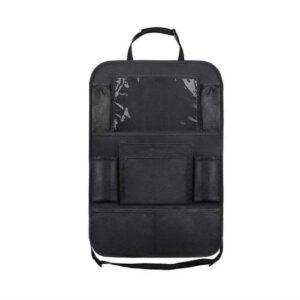 Car seat-back organiser with 10 pockets, black, 60×40 cm