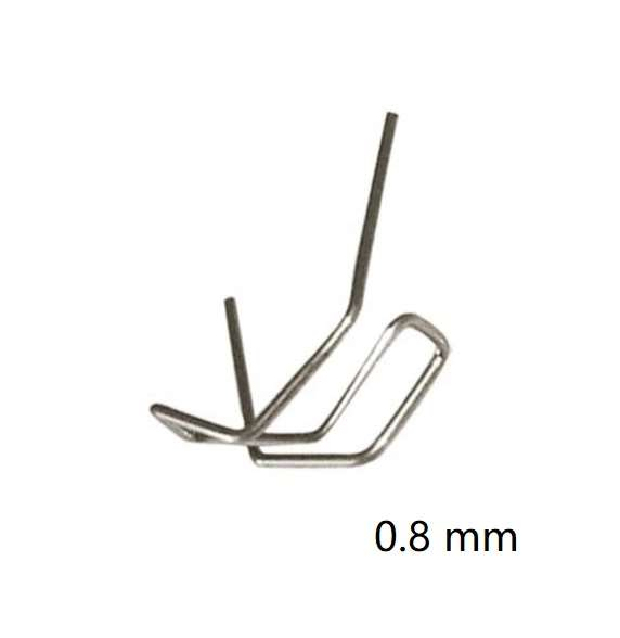 0.8 mm staples for repairing plastic from the inside: inside corners, cavities and limited-access zones